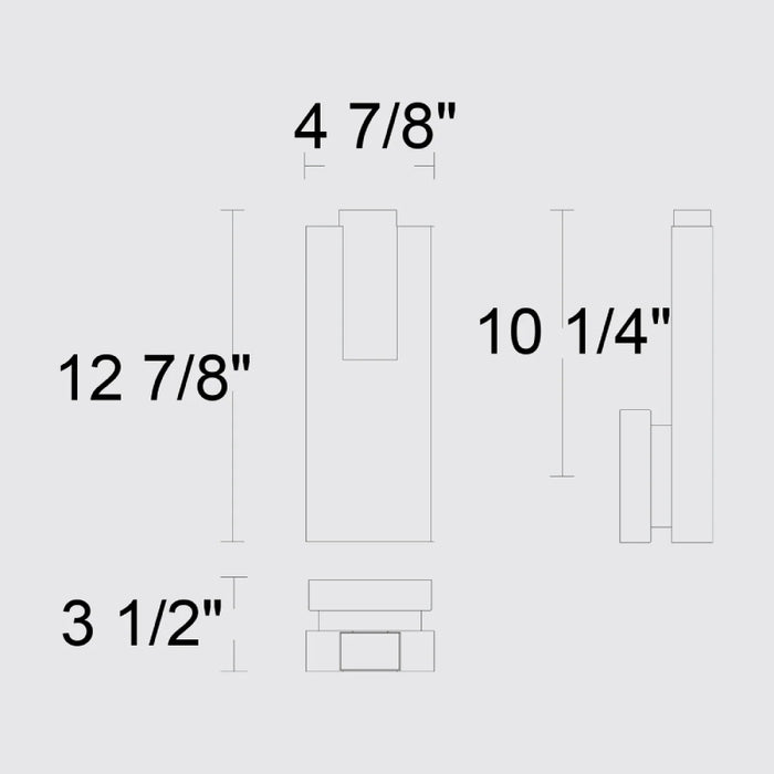 Alteck Lighting AW0116-3CCT-W Mille 1-lt 13" Tall LED Outdoor Wall Sconce, 3CCT Selectable