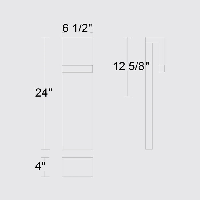 Alteck Lighting AW0118-3CCT-W Lagos 1-lt 24" Tall LED Outdoor Wall Sconce, 3CCT Selectable