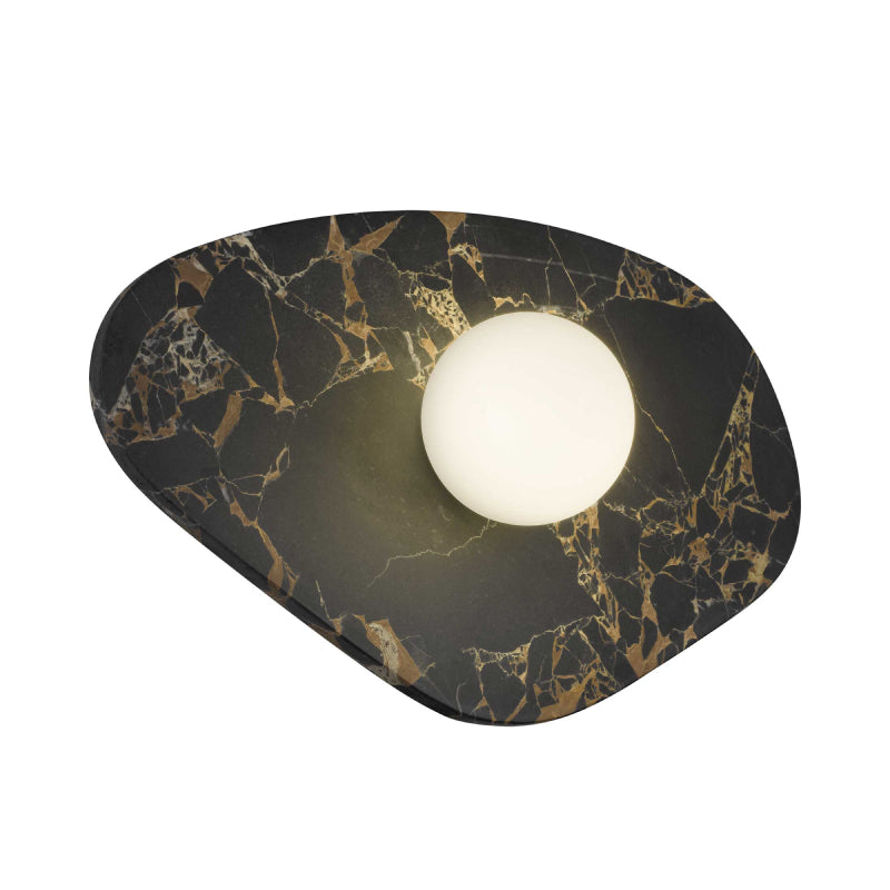 Alteck Lighting AW0120-3CCT-W Tenere 1-lt 8" Tall LED Outdoor Wall Sconce, 3CCT Selectable - Black/Gold Marble