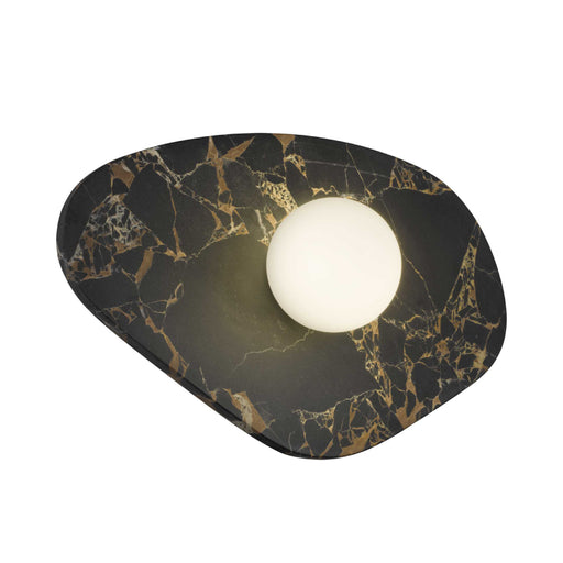 Alteck Lighting AW0120-3CCT-W Tenere 1-lt 8" Tall LED Outdoor Wall Sconce, 3CCT Selectable - Black/Gold Marble