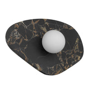 Alteck Lighting AW0120-3CCT-W Tenere 1-lt 8" Tall LED Outdoor Wall Sconce, 3CCT Selectable - Black/Gold Marble