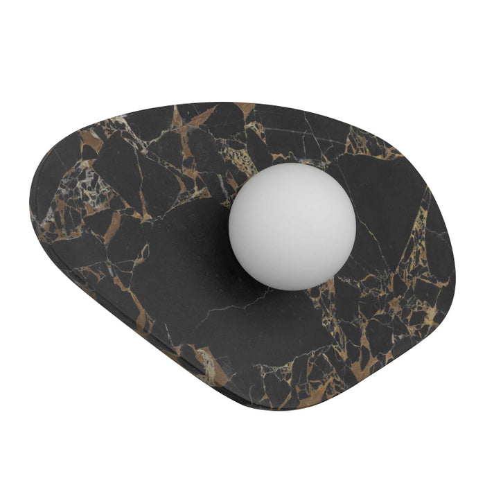 Alteck Lighting AW0120-3CCT-W Tenere 1-lt 8" Tall LED Outdoor Wall Sconce, 3CCT Selectable - Black/Gold Marble
