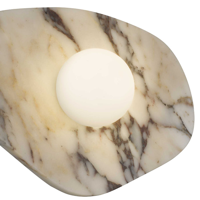 Alteck Lighting AW0120-3CCT-W Tenere 1-lt 8" Tall LED Outdoor Wall Sconce, 3CCT Selectable - White/Black Marble