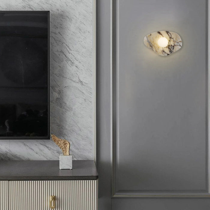Alteck Lighting AW0120-3CCT-W Tenere 1-lt 8" Tall LED Outdoor Wall Sconce, 3CCT Selectable - White/Black Marble
