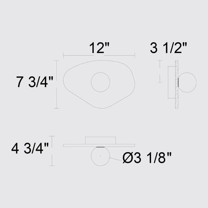 Alteck Lighting AW0120-3CCT-W Tenere 1-lt 8" Tall LED Outdoor Wall Sconce, 3CCT Selectable