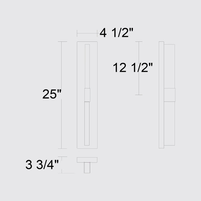 Alteck Lighting AW0122-3CCT-W Arles 1-lt 25" Tall LED Outdoor Wall Sconce, 3CCT Selectable