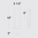 Alteck Lighting AW0123-3CCT-W Zoey 1-lt 18" Tall LED Outdoor Wall Sconce, 3CCT Selectable