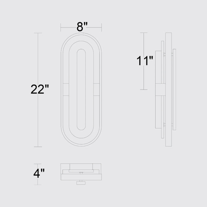 Alteck Lighting AW0125-3CCT-W Roundabout 1-lt 22" Tall LED Outdoor Wall Sconce, 3CCT Selectable
