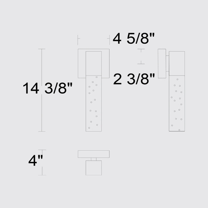 Alteck Lighting AAW0130-3CCT-W Folio 1-lt 14" Tall LED Outdoor Wall Sconce, 3CCT Selectable