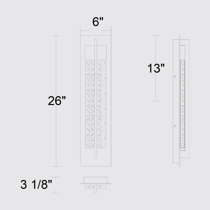 Alteck Lighting AW0134-3CCT-W Rivera 1-lt 26" Tall LED Outdoor Wall Sconce, 3CCT Selectable