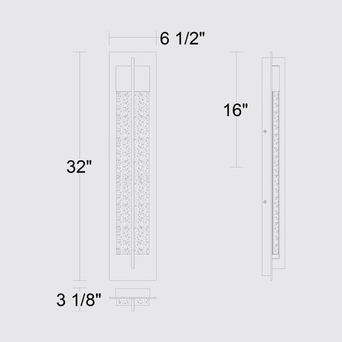 Alteck Lighting AW0135-3CCT-W Rivera 1-lt 32" Tall LED Outdoor Wall Sconce, 3CCT Selectable