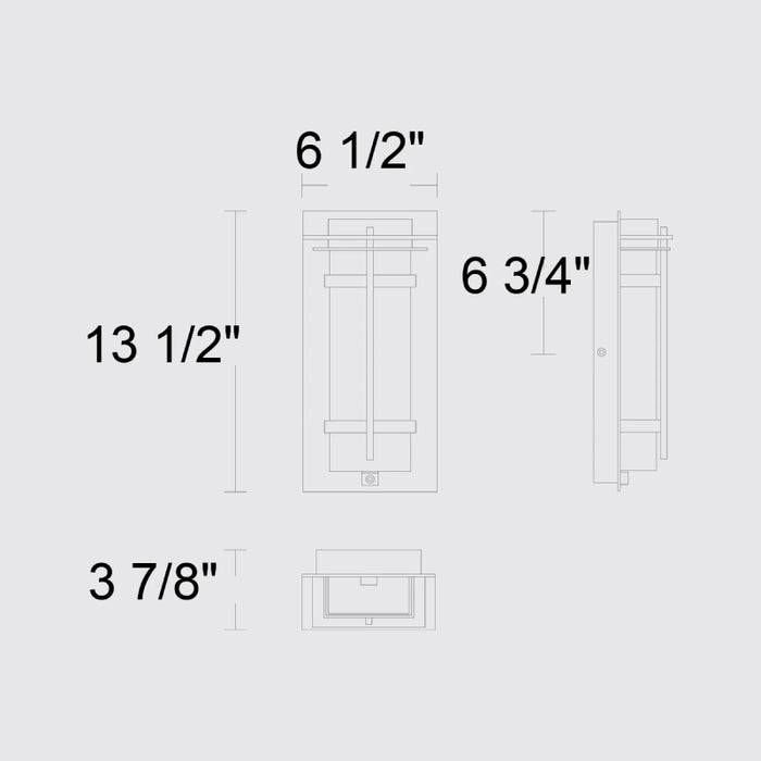 Alteck Lighting AW0136-3CCT-W Frank 1-lt 14" Tall LED Outdoor Wall Sconce, 3CCT Selectable