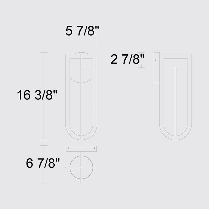 Alteck Lighting AW0139-3CCT-W Furo 1-lt 16" Tall LED Outdoor Wall Sconce, 3CCT Selectable
