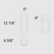 Alteck Lighting AW0140-3CCT-W Winston 1-lt 13" Tall LED Outdoor Wall Sconce, 3CCT Selectable