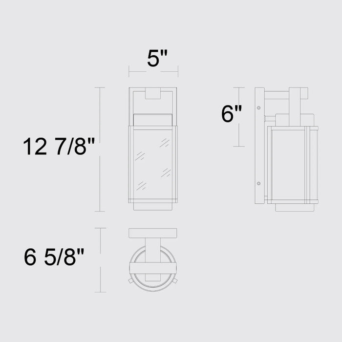 Alteck Lighting AW0140-3CCT-W Winston 1-lt 13" Tall LED Outdoor Wall Sconce, 3CCT Selectable