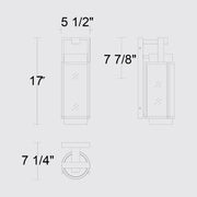 Alteck Lighting AW0141-3CCT-W Winston 1-lt 17" Tall LED Outdoor Wall Sconce, 3CCT Selectable
