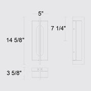 Alteck Lighting AW0143-3CCT-W Avani 1-lt 15" Tall LED Outdoor Wall Sconce, 3CCT Selectable