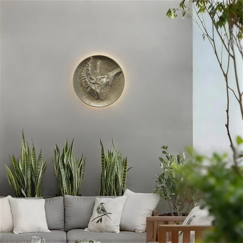 Alteck Lighting AW0167-5CCT-W Moon 1-lt 16" LED Outdoor Wall Sconce, 5CCT Selectable - Painted Washed Brass