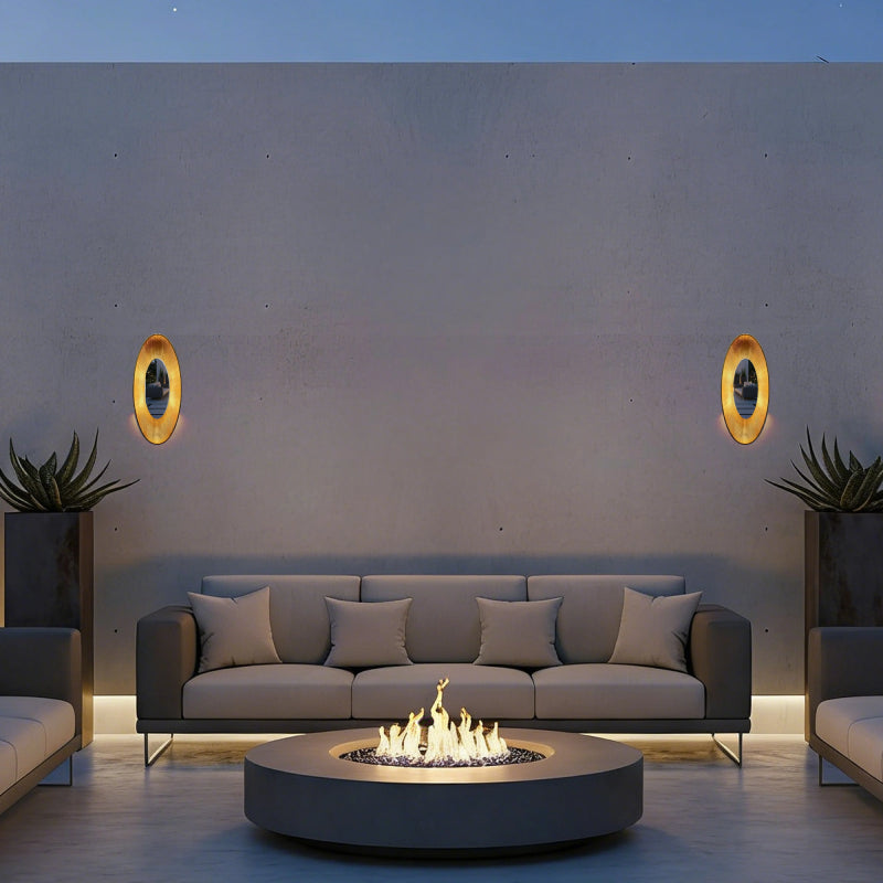Alteck Lighting AW0169-5CCT-W Oval 1-lt 22" Tall LED Outdoor Wall Sconce, 5CCT Selectable