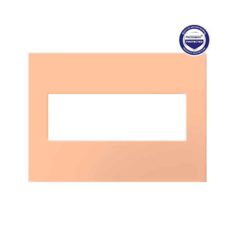 Adorne AWP Screwless Wall Plate with Microban, Peachy - 3 Gang