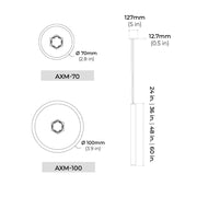 Core AXOM 24" LED Vertical Suspended 360° Round Light, 3500K, 0-10V Dimming, 120-277V, 100mm