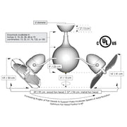 Matthews Fan Acqua 37" Ceiling Fan with LED Light, Decorative Cage Blades