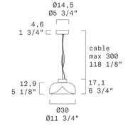 Leucos Aella S30 L 1-lt 12" LED Pendant