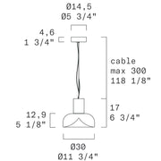 Leucos Aella S30 L 1-lt 12" LED Pendant