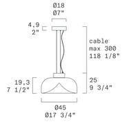 Leucos Aella S45 1-lt 18" LED Pendant