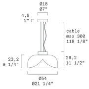 Leucos Aella S54 1-lt 21" LED Pendant
