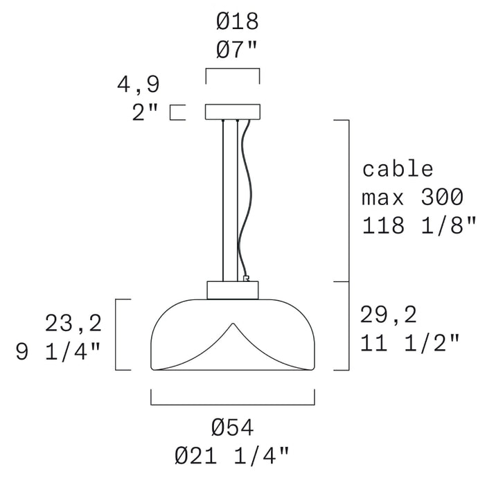 Leucos Aella S54 1-lt 21" LED Pendant