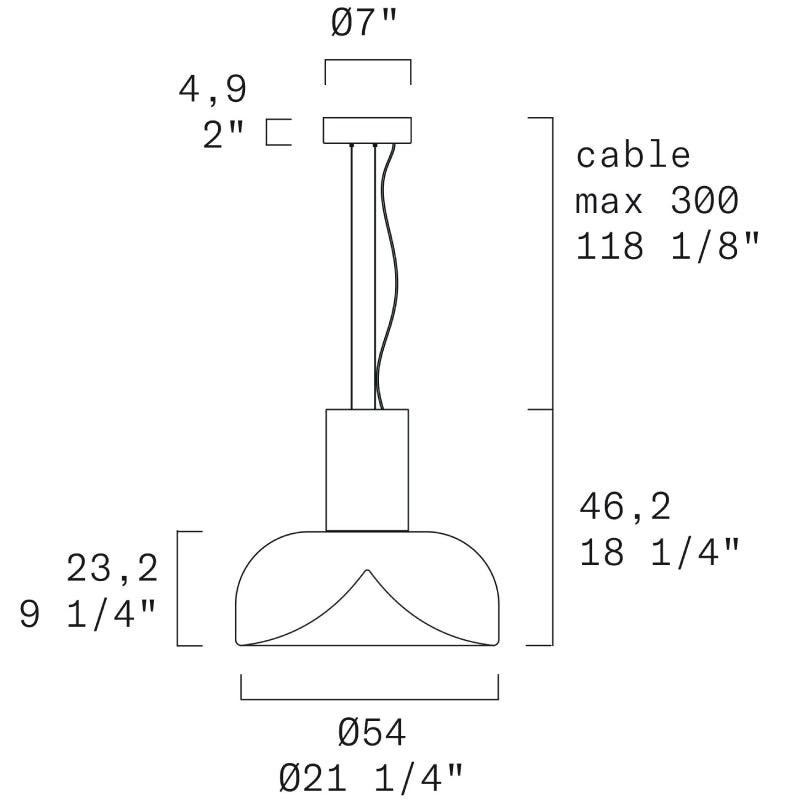Leucos Aella S54 L 1-lt 21" LED Pendant