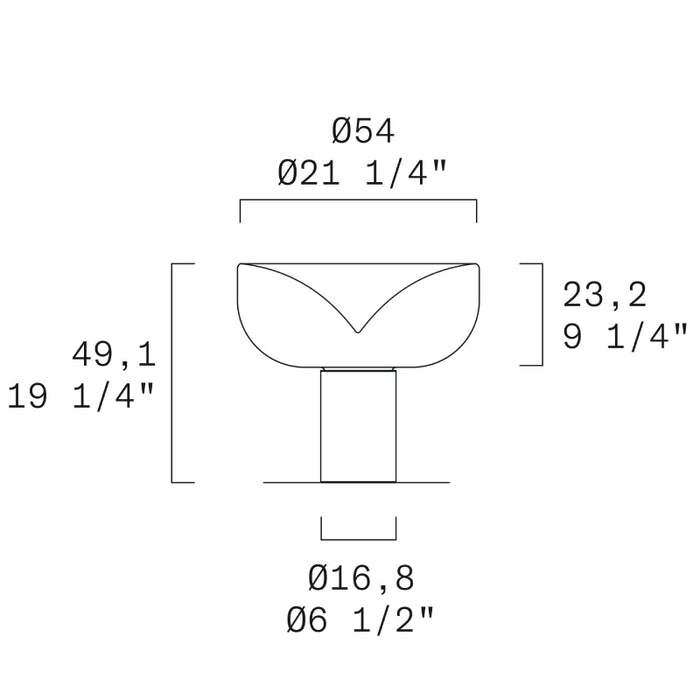 Leucos Aella T54 19" Tall LED Table Lamp