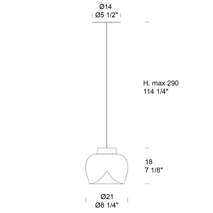 Leucos Aella S 1-lt 8" LED Bold Pendant