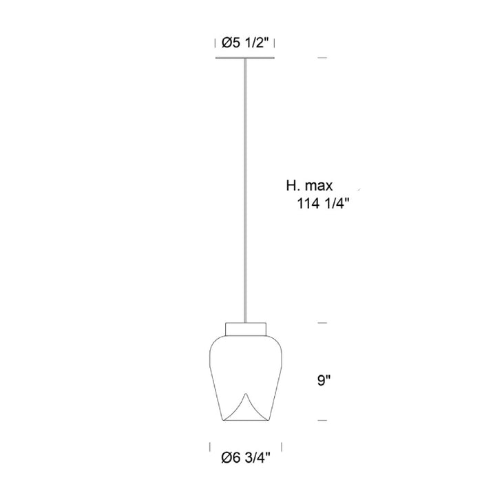 Leucos Aella S 1-lt 7" LED Thin Pendant