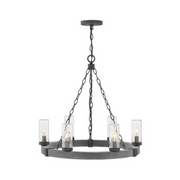 Hinkley 29206-LL Sawyer 6-lt 24" LED Outdoor Chandelier - Aged Zinc
