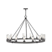 Hinkley 29209-LL Sawyer 15-lt 46" LED Outdoor Chandelier - Aged Zinc