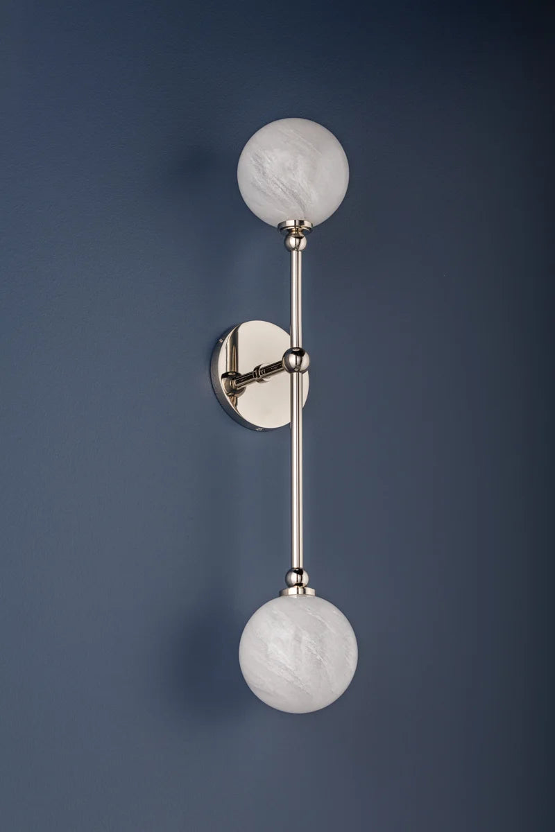 Hudson Valley 4802 Andrews 2-lt 24" Tall LED Wall Sconce-Polished Nickel
