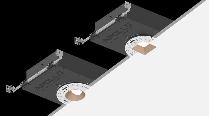 Nora NHAPIC-3S20L1 3" Apollo Square IC Air-Tight Housing with Field Changeable Optics, 1000 Lumen, 120V, 1.625" to 2" Ceiling Thickness