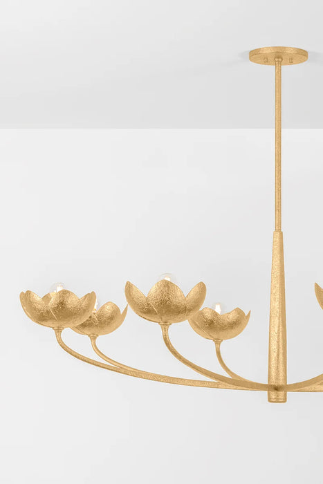 Troy F2048 Arcata 8-lt 55" Chandelier - Vintage Gold Leaf