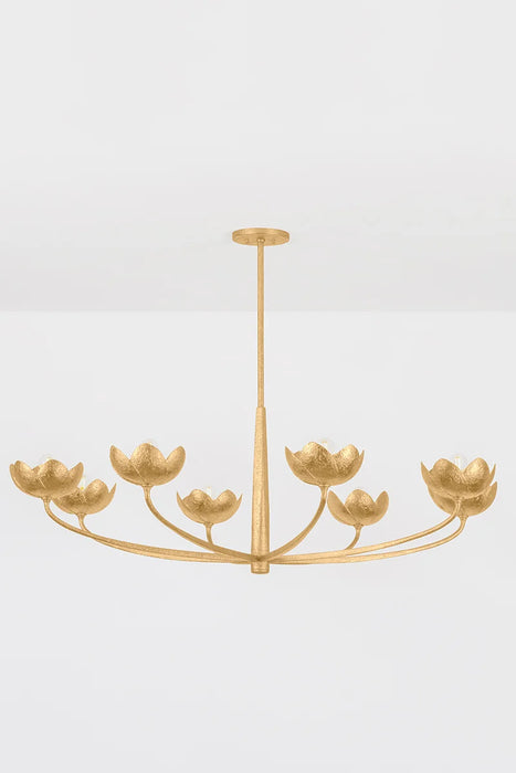 Troy F2048 Arcata 8-lt 55" Chandelier - Vintage Gold Leaf