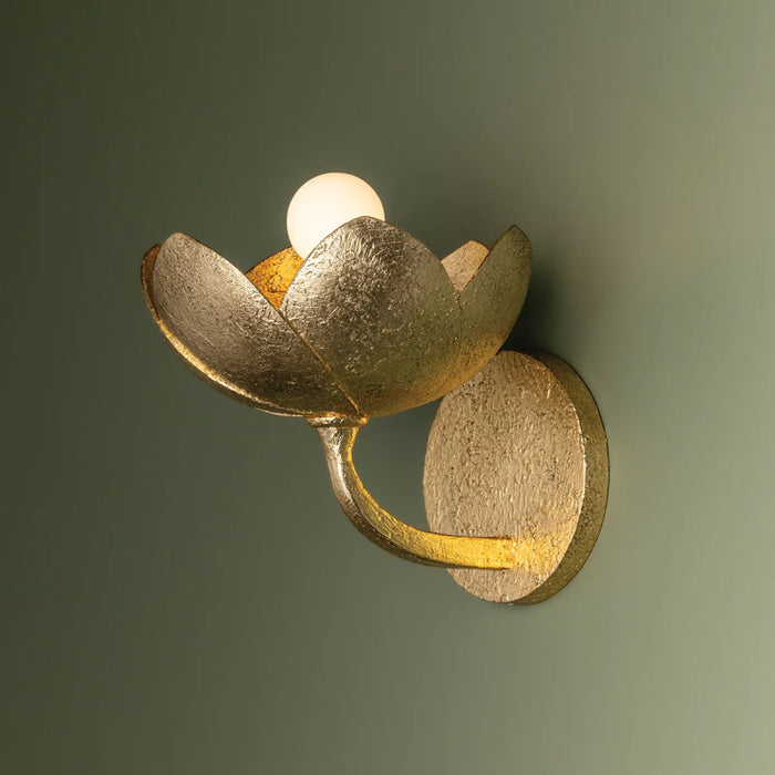 Troy B2008 Arcata 1-lt 8" Tall Wall Sconce - Vintage Gold Leaf