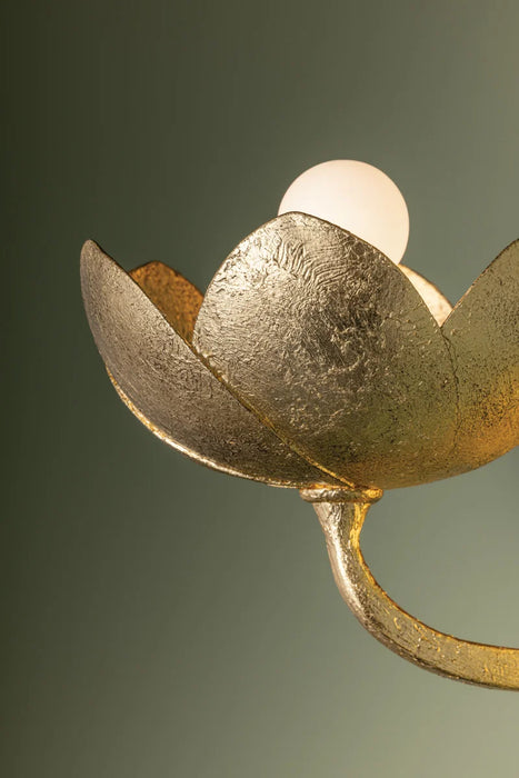 Troy B2008 Arcata 1-lt 8" Tall Wall Sconce - Vintage Gold Leaf