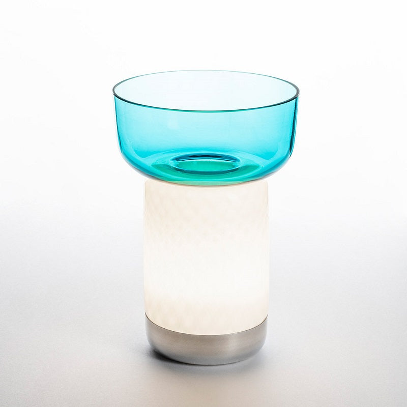 Artemide Bontà 10" Tall LED Portable Table Lamp - Turquoise
