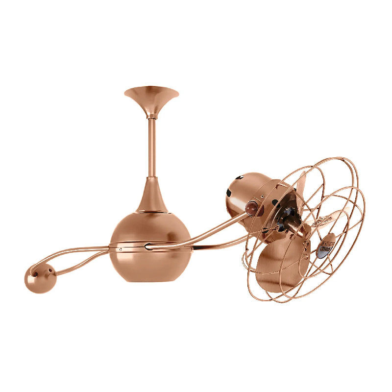 Matthews Fan Brisa 2000 39" Ceiling Fan with Decorative Cage - Brushed Copper 