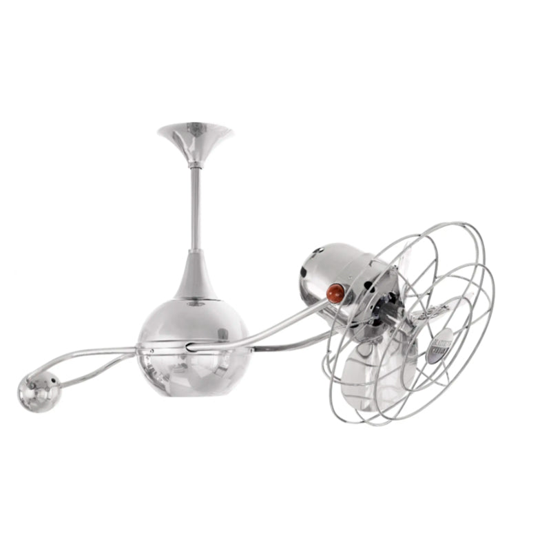 Matthews Fan Brisa 2000 39" Ceiling Fan with Decorative Cage - Polished Chrome