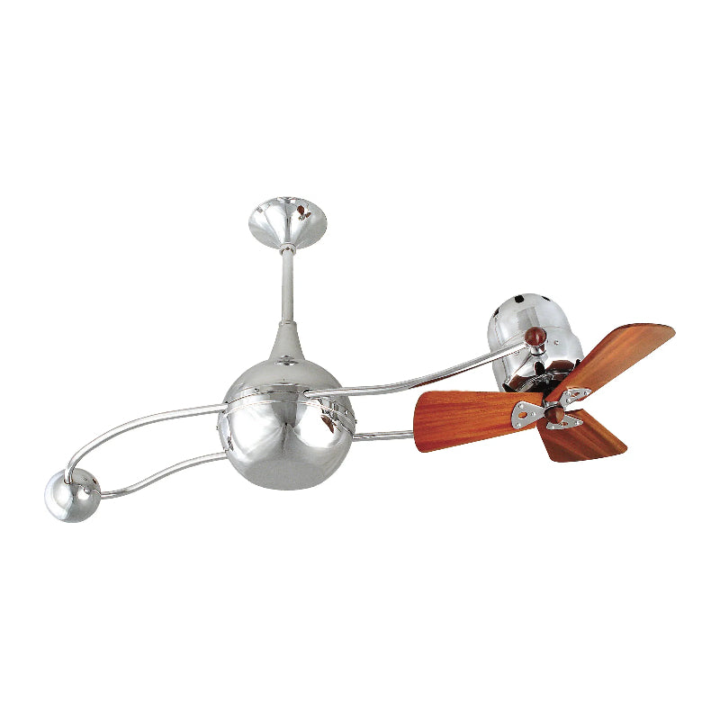Matthews Fan Brisa 2000 40" Ceiling Fan with Wood Blades - Polished Chrome