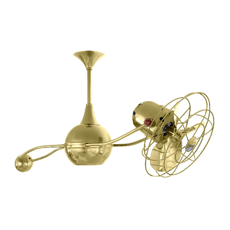 Matthews Fan Brisa 2000 39" Ceiling Fan with Decorative Cage - Polished Brass