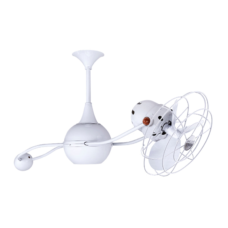 Matthews Fan Brisa 2000 39" Ceiling Fan with Decorative Cage - Gloss White