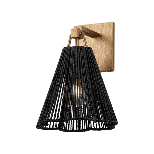 Troy B3413 Sonoma 1-lt 13" Tall Wall Sconce - Patina Gold Leaf/Espresso Abaca
